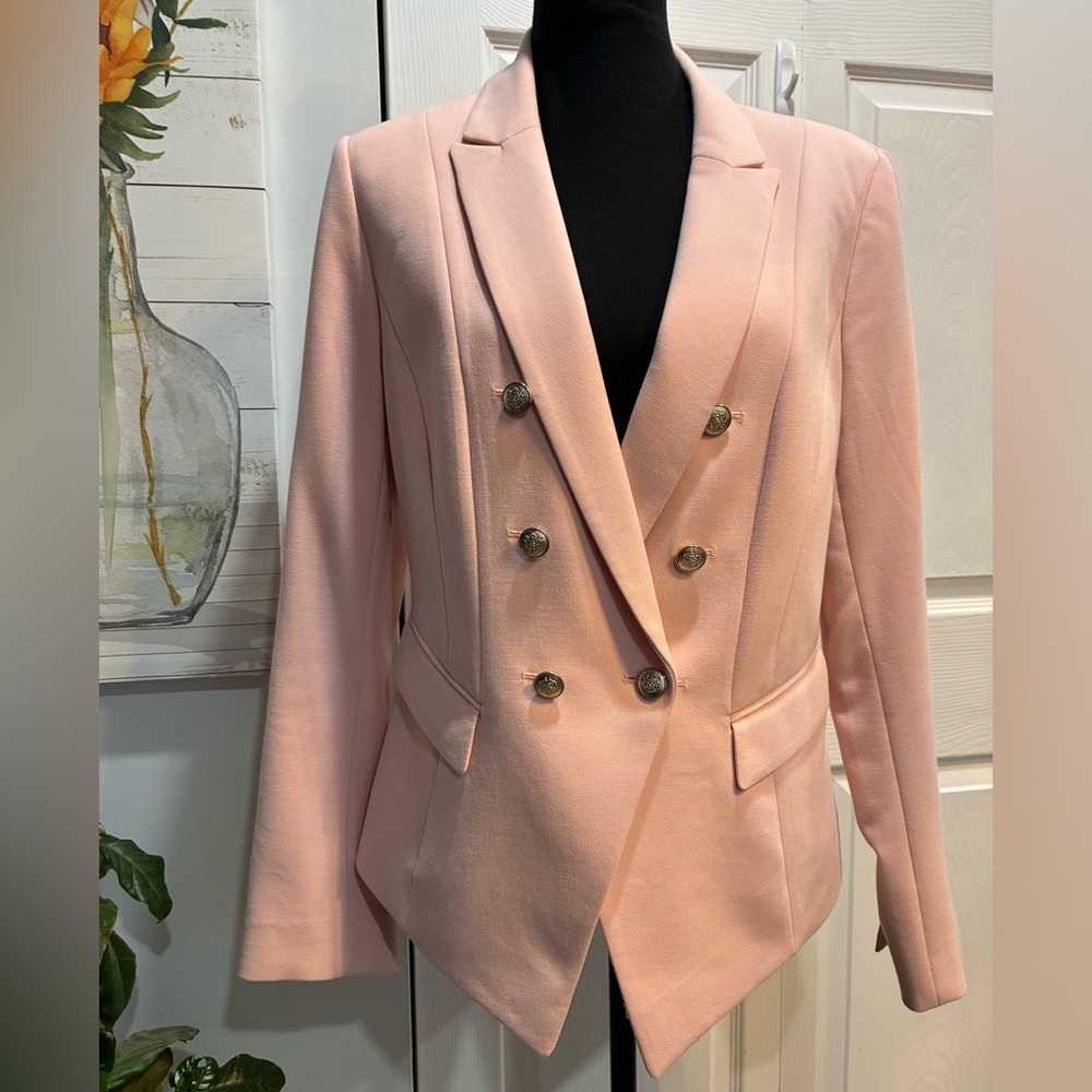 White House Black Market Blush Double-Breasted Blazer - Picture 2 of 10